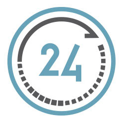 icon representing 24 hours service