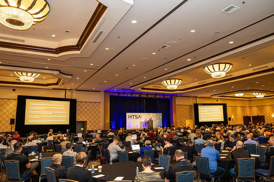 A recent HTSA meeting in a large hotel ballroom. 