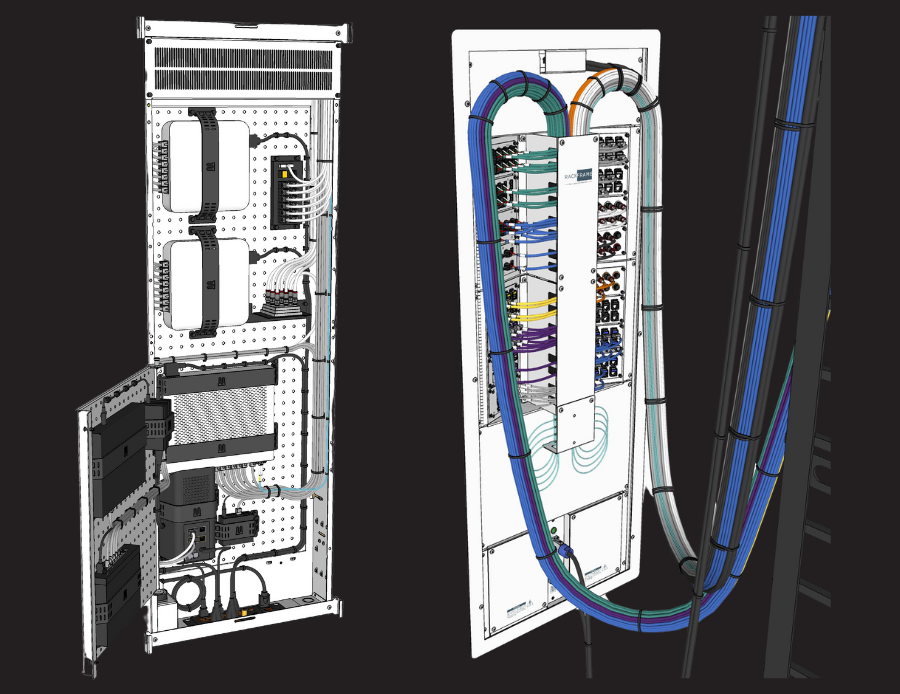 A 3D render of an electrical panel. 